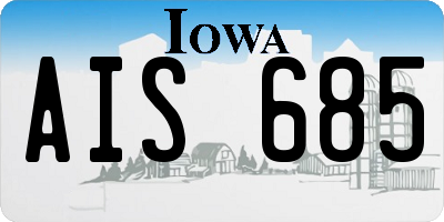 IA license plate AIS685