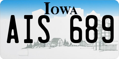 IA license plate AIS689