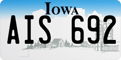 IA license plate AIS692