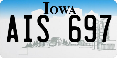 IA license plate AIS697