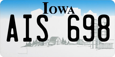 IA license plate AIS698