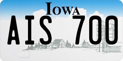 IA license plate AIS700