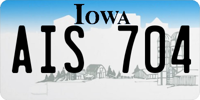 IA license plate AIS704