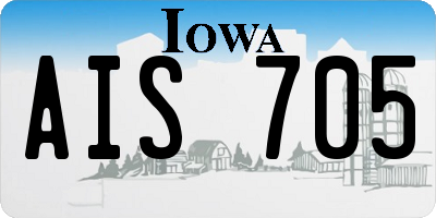 IA license plate AIS705