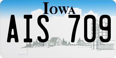 IA license plate AIS709