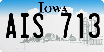 IA license plate AIS713