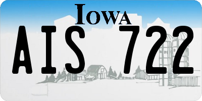 IA license plate AIS722