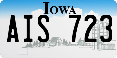 IA license plate AIS723