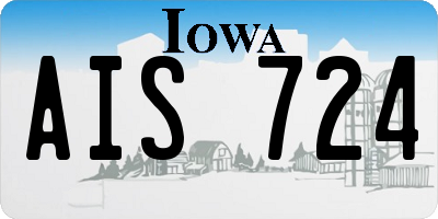 IA license plate AIS724