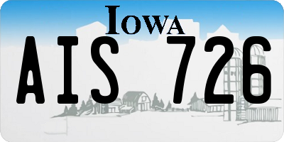 IA license plate AIS726