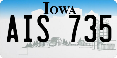 IA license plate AIS735