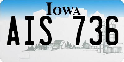 IA license plate AIS736