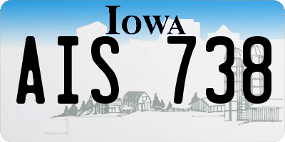 IA license plate AIS738