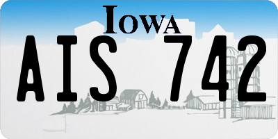 IA license plate AIS742