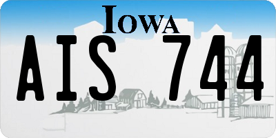 IA license plate AIS744
