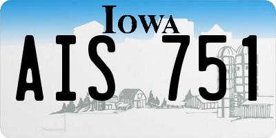 IA license plate AIS751