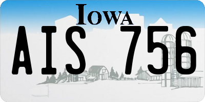IA license plate AIS756
