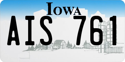 IA license plate AIS761