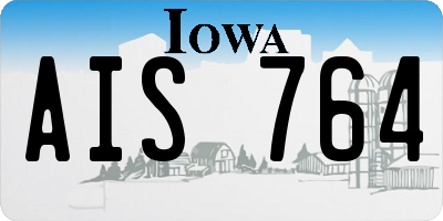 IA license plate AIS764