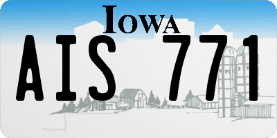IA license plate AIS771