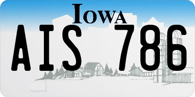 IA license plate AIS786