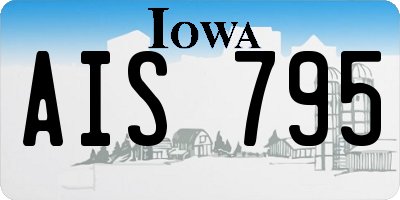 IA license plate AIS795