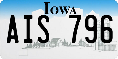 IA license plate AIS796