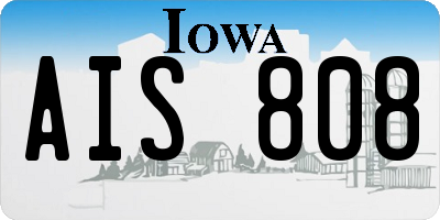 IA license plate AIS808