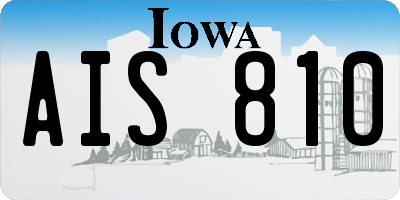 IA license plate AIS810