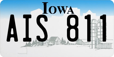 IA license plate AIS811