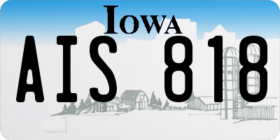 IA license plate AIS818