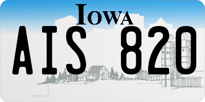 IA license plate AIS820