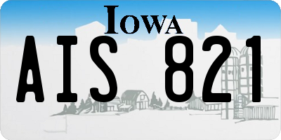 IA license plate AIS821