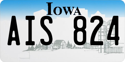 IA license plate AIS824