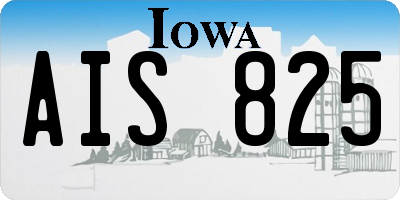 IA license plate AIS825