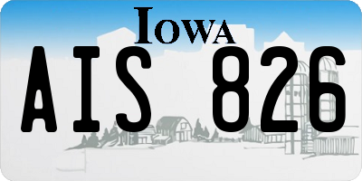 IA license plate AIS826