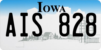 IA license plate AIS828