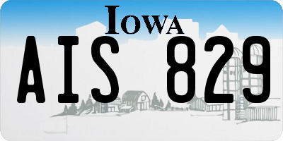 IA license plate AIS829