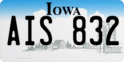 IA license plate AIS832