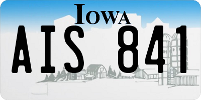 IA license plate AIS841