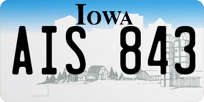 IA license plate AIS843