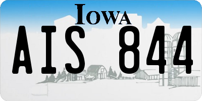 IA license plate AIS844