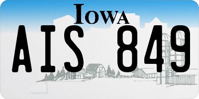 IA license plate AIS849