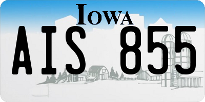 IA license plate AIS855