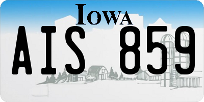 IA license plate AIS859