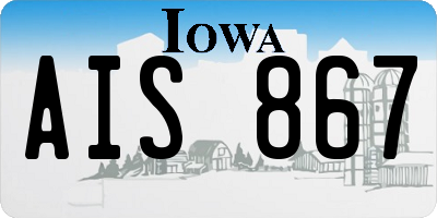 IA license plate AIS867