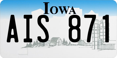 IA license plate AIS871