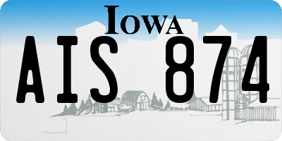 IA license plate AIS874