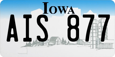 IA license plate AIS877