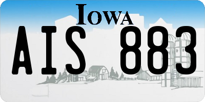 IA license plate AIS883